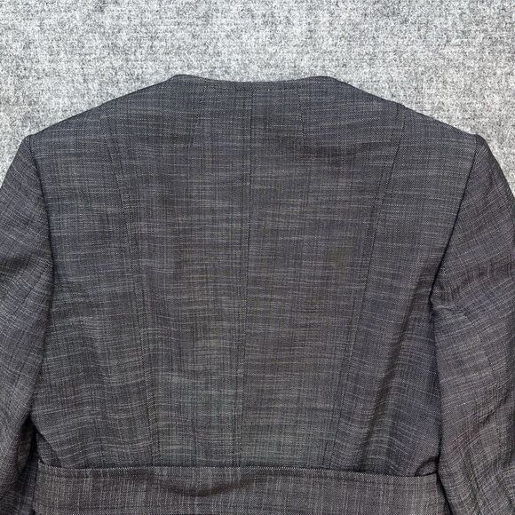 Anne Klein Skirt Suit Women 8P Petite Black White Belt Career Office Corp - Picture 8 of 11